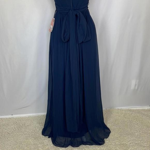Birdy Grey Grace convertible Chiffon Dress Navy Blue Size L - Picture 9 of 12